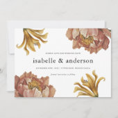 シンプルシック素朴フローラ結婚写真 セーブザデート (正面)