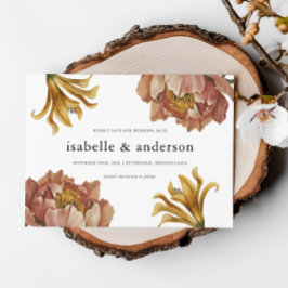 シンプルシック素朴フローラ結婚写真 セーブザデート