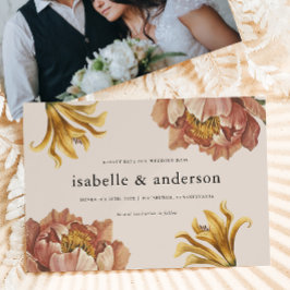 シンプルシック素朴フローラ結婚写真 セーブザデート