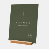 シンプルシック結婚式の引き出物モスグリーンID1046 アクリルサイン (傾斜)