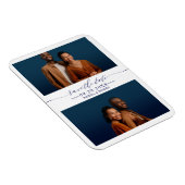 シンプルシック結婚式の日付を保存2フォトコラージュ マグネット (右側)