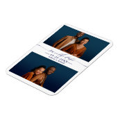 シンプルシック結婚式の日付を保存2フォトコラージュ マグネット (左側)