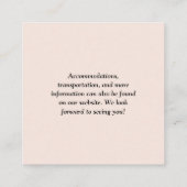 シンプルシック赤面ピンクQRコード結婚ズ エンクロージャーカード (裏面)