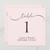 シンプルシック赤面ピ結婚ンクのテーブル番号 プログラム (正面/裏面)