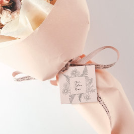 シンプルシック赤面ラ描イン花フローラ フェイバータグ