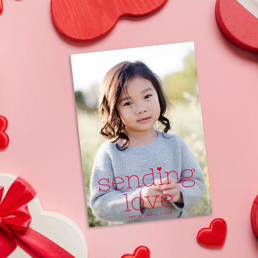 シンプルシック送信ラブバレンタインデー写真 シーズンカード