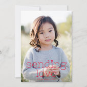シンプルシック送信ラブバレンタインデー写真 シーズンカード (正面)