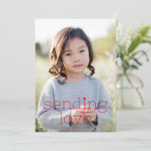 シンプルシック送信ラブバレンタインデー写真 シーズンカード (スタンド正面)