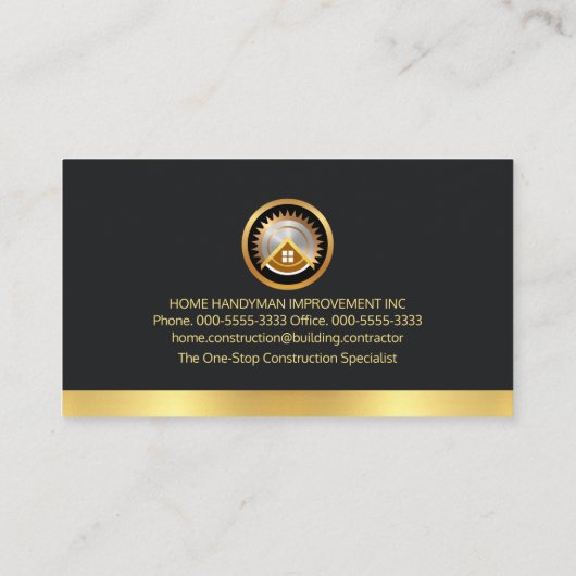 シンプルシック金ゴールドマニャンサイネージ 名刺 (裏面)