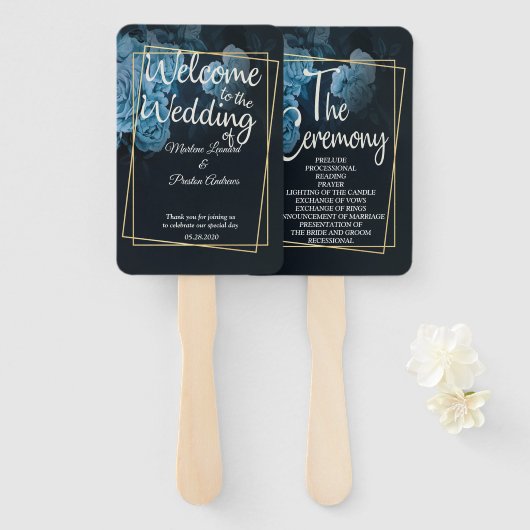 シンプルシック金ゴールド幾何学模様 ハンドファン (正面&裏面)