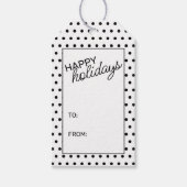 シンプルシック黒水玉模様オンホワイト ギフトタグ (正面)