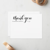シンプルシック黒白スクリプトありがとう ノートカード (正面/裏面インサイチュ)