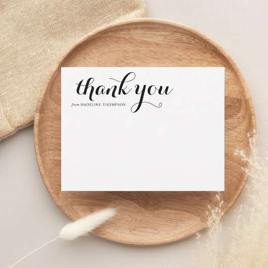 シンプルシック黒白スクリプトありがとう ノートカード