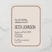 シンプルシック80th誕生日アーチ写真水玉模様 箔招待状 (裏面)