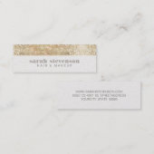 シンプルシック&スパークモダンリー金ゴールドフェイクシークン スキニー名刺 (正面/裏面)