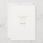 シンプルシック&トレンディーリボン |オフ白結婚値 招待状 (裏面)