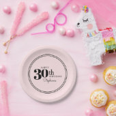 シンプルシック・ピンク30th誕生日パーティー ペーパープレート (パーティー)