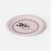 シンプルシック・ピンク30th誕生日パーティー ペーパープレート (アングル)