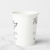 シンプルシック・ブラック結婚スクリプパーソナライズされたト 紙コップ (右)