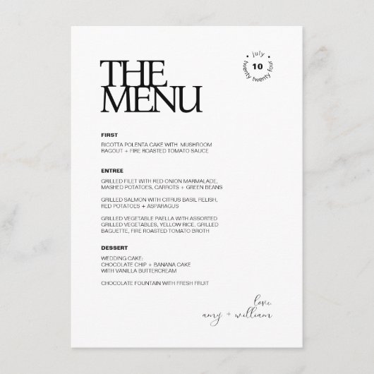 シンプルシック・ミニマスタイリッシュモダンリスト・エレガント メニュー (正面)