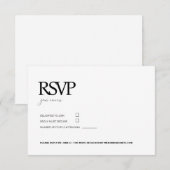 シンプルシック・ミニマスタイリッシュモダンリスト・エレガント 出欠カード (正面/裏面)