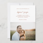 シンプルシック | Terracotta写真結婚の 招待状 (正面)