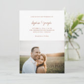 シンプルシック | Terracotta写真結婚の 招待状 (スタンド正面)