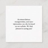 シンプルシックQRコー結婚ド エンクロージャーカード (裏面)