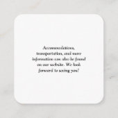 シンプルシックQRコー結婚ド エンクロージャーカード (裏面)