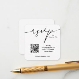 シンプルシックQRコー結婚ド エンクロージャーカード