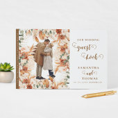 シンプルシックTerracotta写真の書結婚跡 ゲストブック