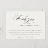 シンプルシッミニマルク白黒結婚s サンキューカード (正面/裏面)