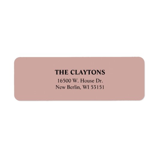 シンプルシナモンバラ差出人住所ラベル ラベル (正面)