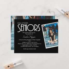 シンプルシニア卒業党招待状 招待状