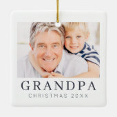 シンプルシモダンックカスタムグランドパフォトホリデイ セラミックオーナメント (裏面)