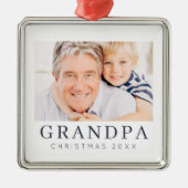 シンプルシモダンックカスタムグランドパフォトホリデイ メタルオーナメント (正面)