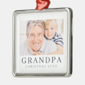 シンプルシモダンックカスタムグランドパフォトホリデイ メタルオーナメント (左)