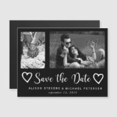 シンプルシモダンック結婚スの写救真日 マグネット招待状 (正面/裏面)