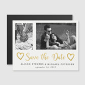 シンプルシモダンック結婚スの写救真日 マグネット招待状 (正面/裏面)