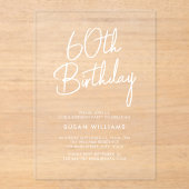 シンプルシモダンック60誕生日 アクリル招待状 (正面)