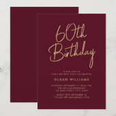 シンプルシモダンック60誕生日 招待状 (正面/裏面)