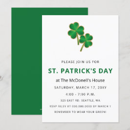 シンプルシャムエレガントロックSt patricks day 招待状
