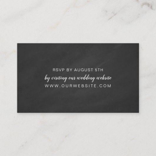 シンプルシャルボード結婚式RSVPオンラインカード エンクロージャーカード (正面)