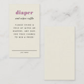 シンプルシャワーおむつラッフルエンクロージャカード エンクロージャーカード (正面/裏面)