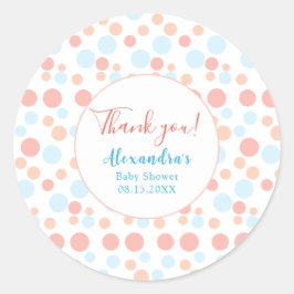 シンプルシャワーカラフルドットパーソナライズされた ラウンドシール