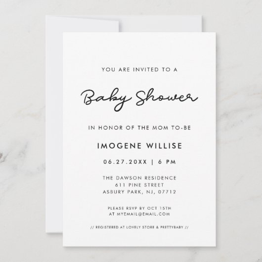 シンプルシャワー 招待状 (正面)