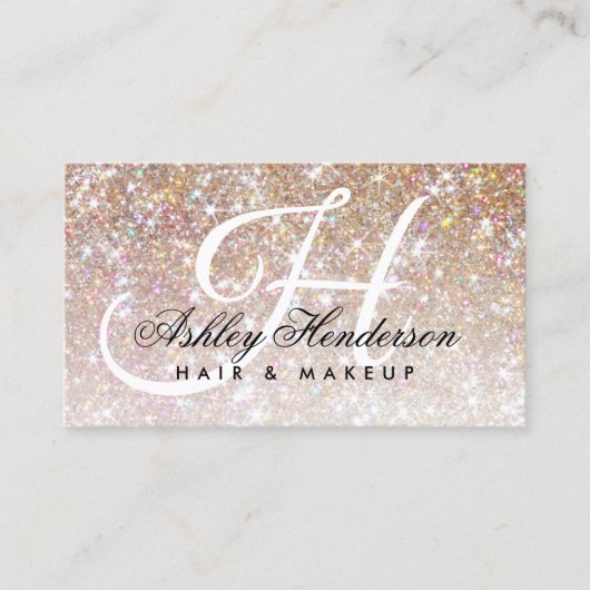 シンプルシャンパンスパークリーヘア 名刺 (正面)