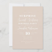 シンプルシャンパンフォトサプライズスウィート16 招待状 (正面)