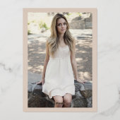 シンプルシャンパン金ゴールドフォトスイート16 Sixen 箔招待状 (裏面)