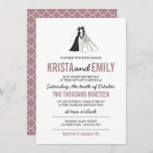 シンプルシルエット結婚式招待状 招待状 (正面/裏面)